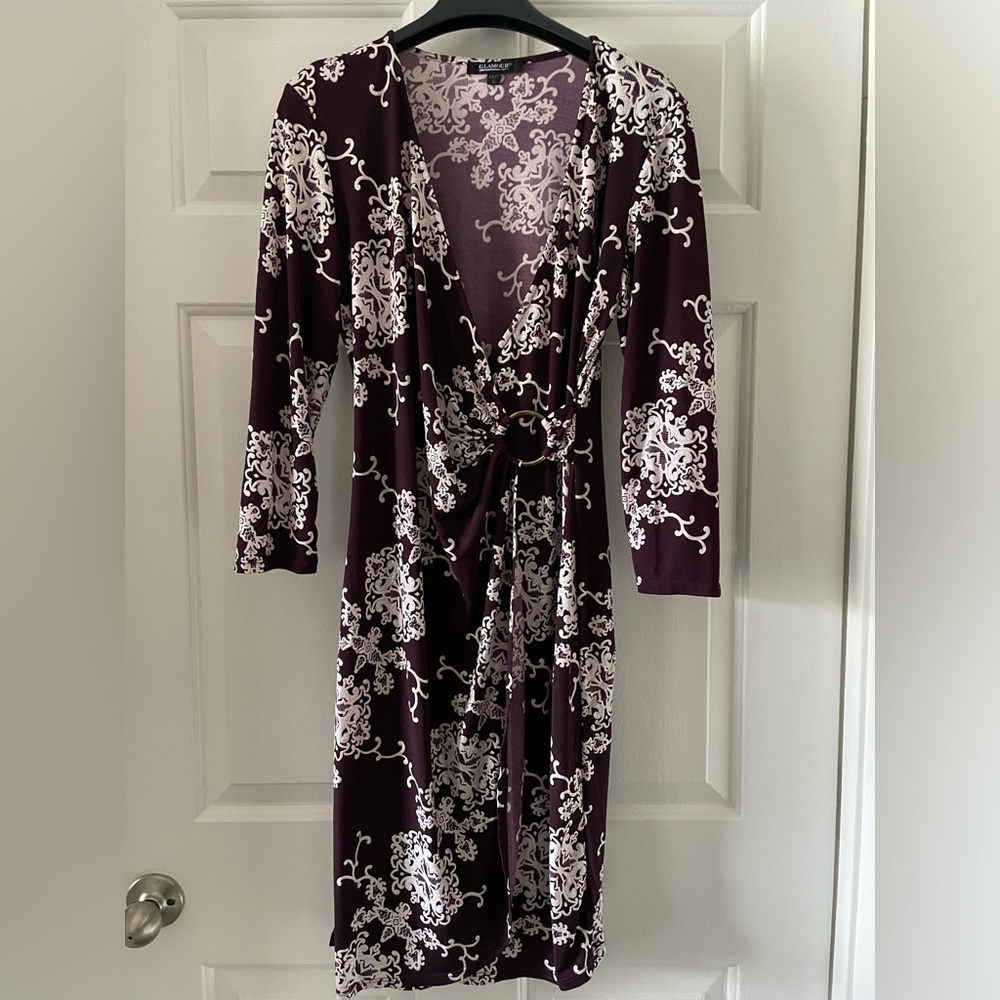 Purple and White Floral Glamour Dress